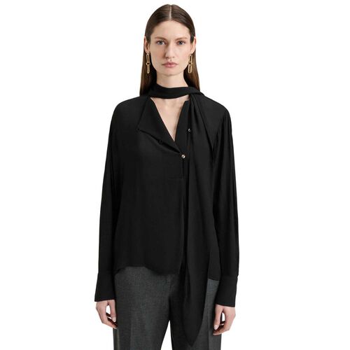 Veronika Maine Georgette Scarf Neck Blouse